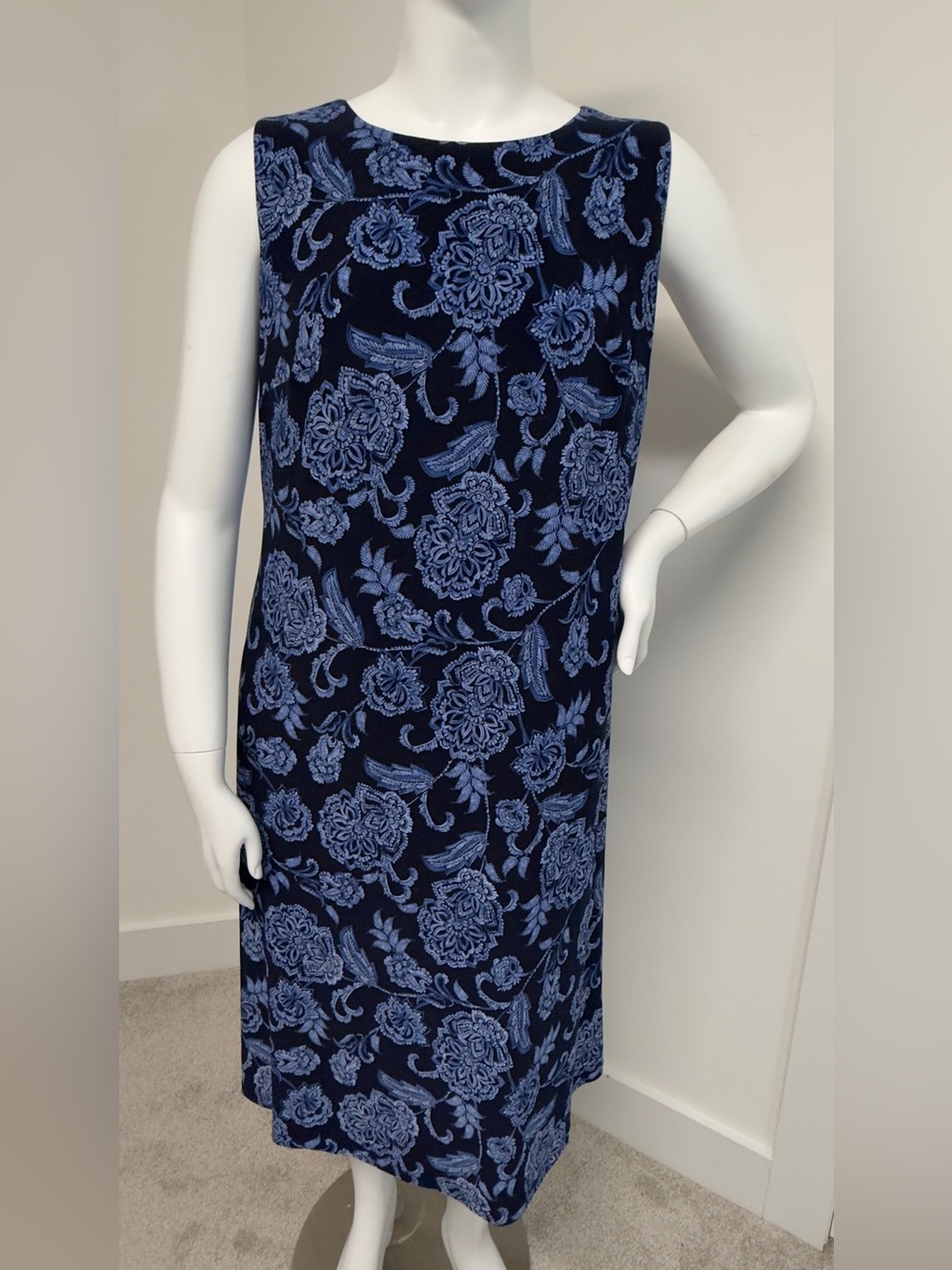Tommy Hilfiger Floral Shift Dress 16W Plus Size Blue Navy - Picture 1 of 9